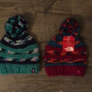 North face Pom hats